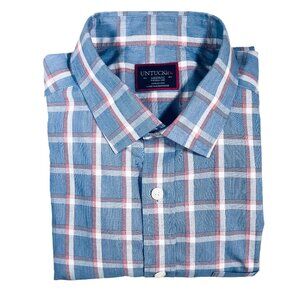 UNTUCKit Potomac Blue Check Button Up L/S Shirt Men's Med - FREE SHIPPING!